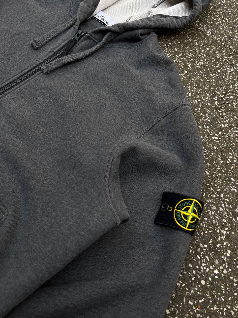 Stone Island Zip Up Hoodie XXL Hættetrøje Grå Grey 791564251 Brugt Used