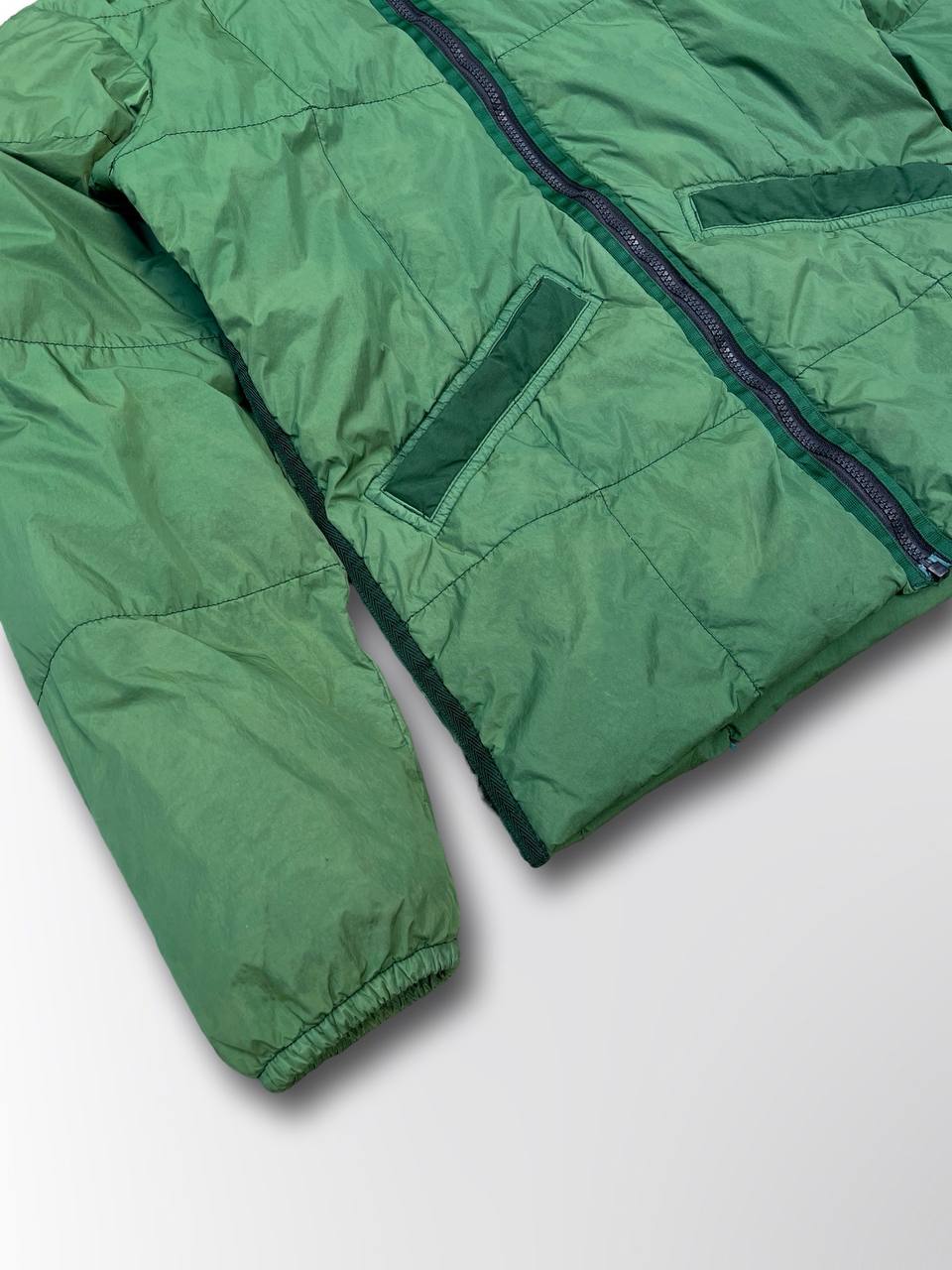 Brugt Used Puffer vinter jakke Stone Island i grøn S XS 164cm