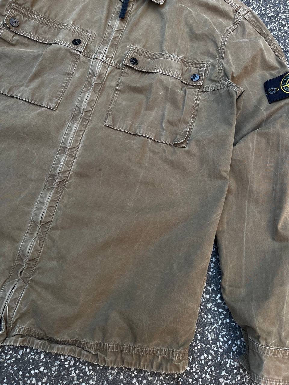 Stone Island Overshirt Skjorte Med Lynlås Brun Brown L Large 5915109KN