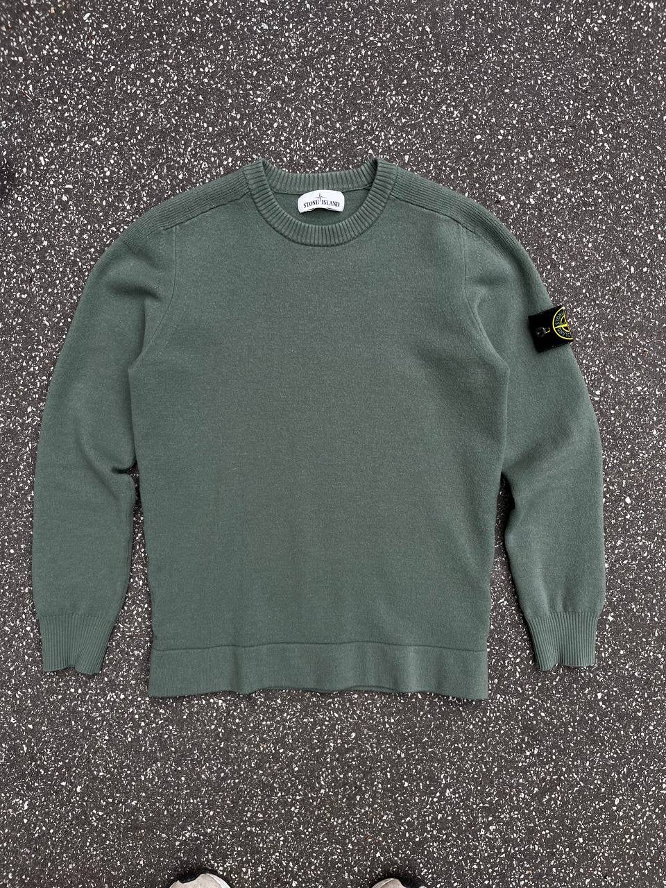 Stone Island Sweater i Uld Grøn Khaki L Large 7515508A1