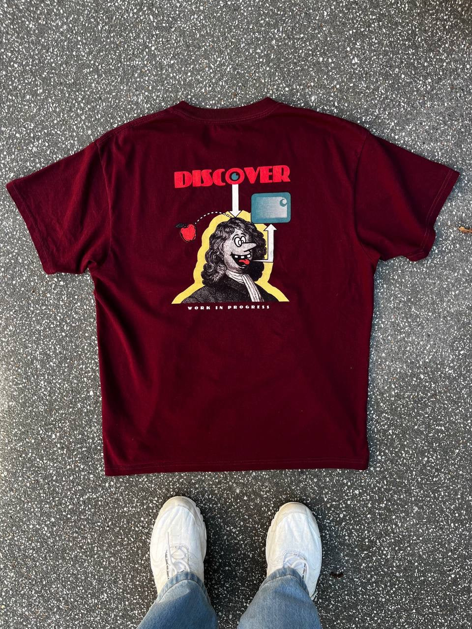 Carhartt T-Shirt Discover M Medium Burgundy Brugt Used