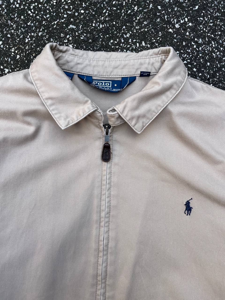 Brugt Used Vintage Polo Ralph Lauren Harrington jakke i beige Old Money style XL extra large