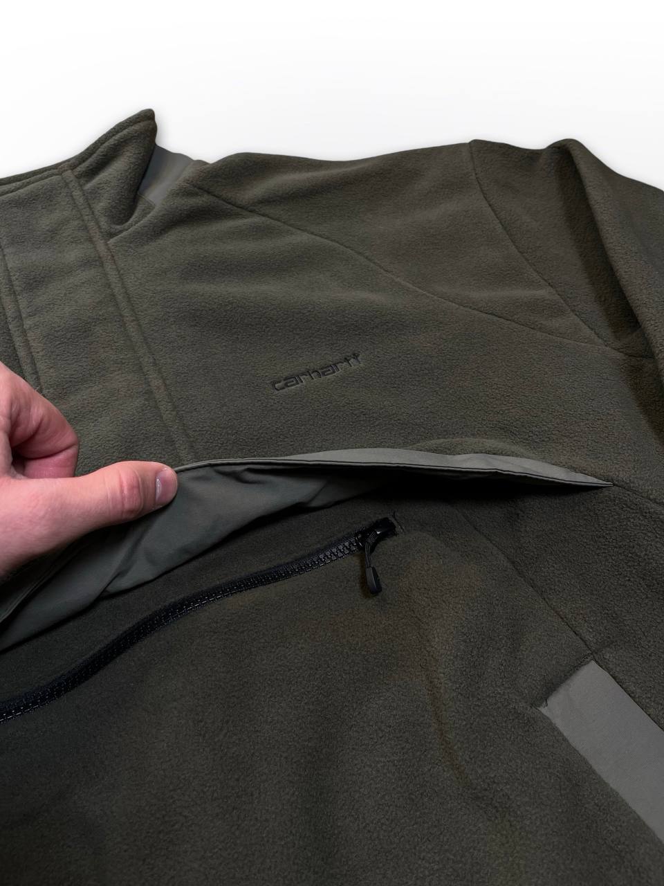 Helt ny Carhartt Fleece Anorak i mørkegrøn Khaki i L Large Herre