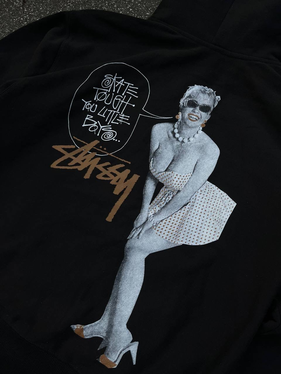 Stussy Zip-Up Hoodie i Sort Large