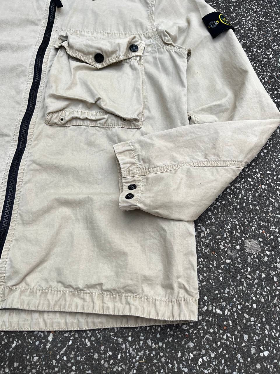 Stone Island Overshirt Skjorte Sommerjakke M Medium Beige Brugt Used