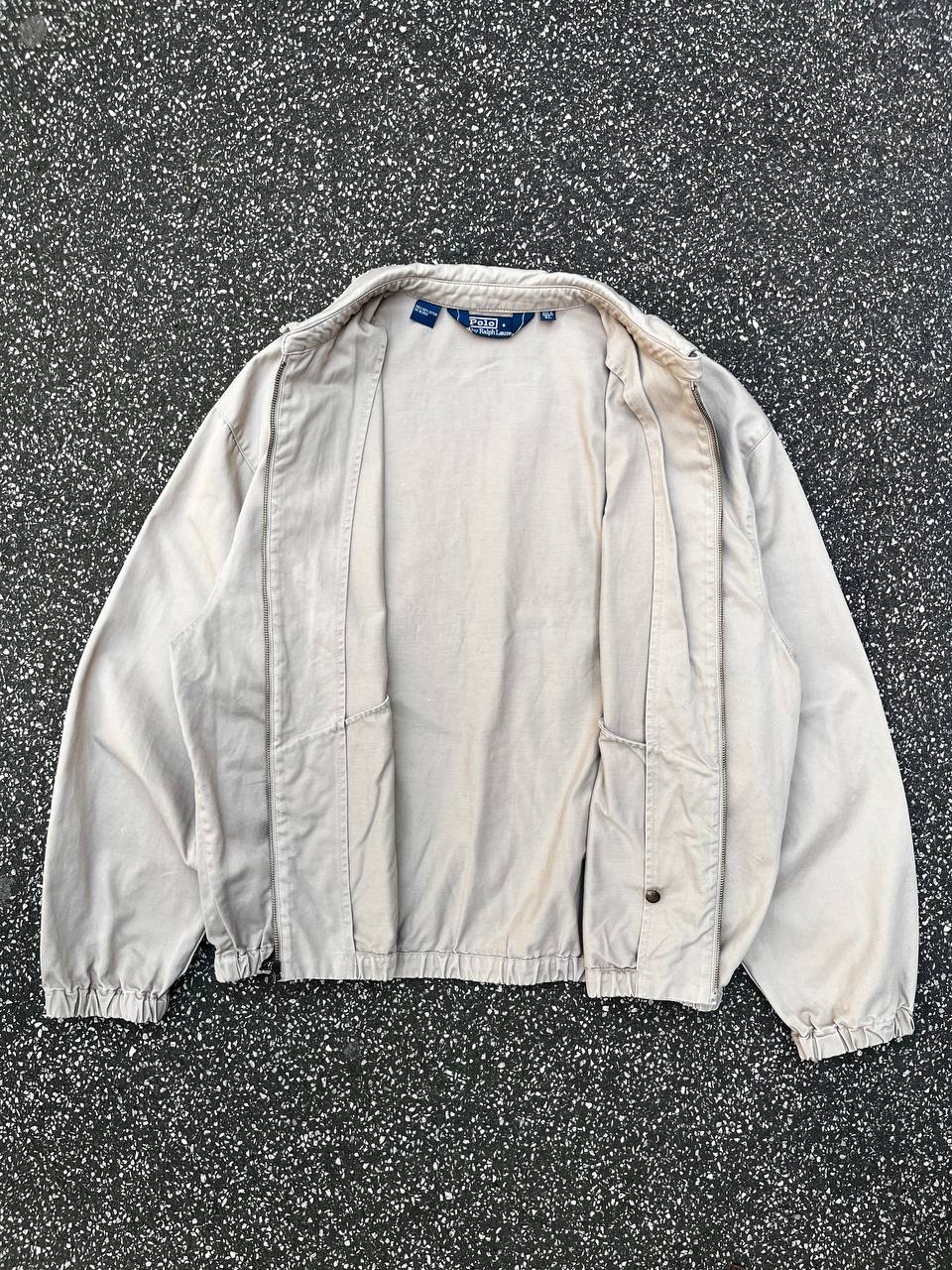 Brugt Used Vintage Polo Ralph Lauren Harrington jakke i beige Old Money style XL extra large