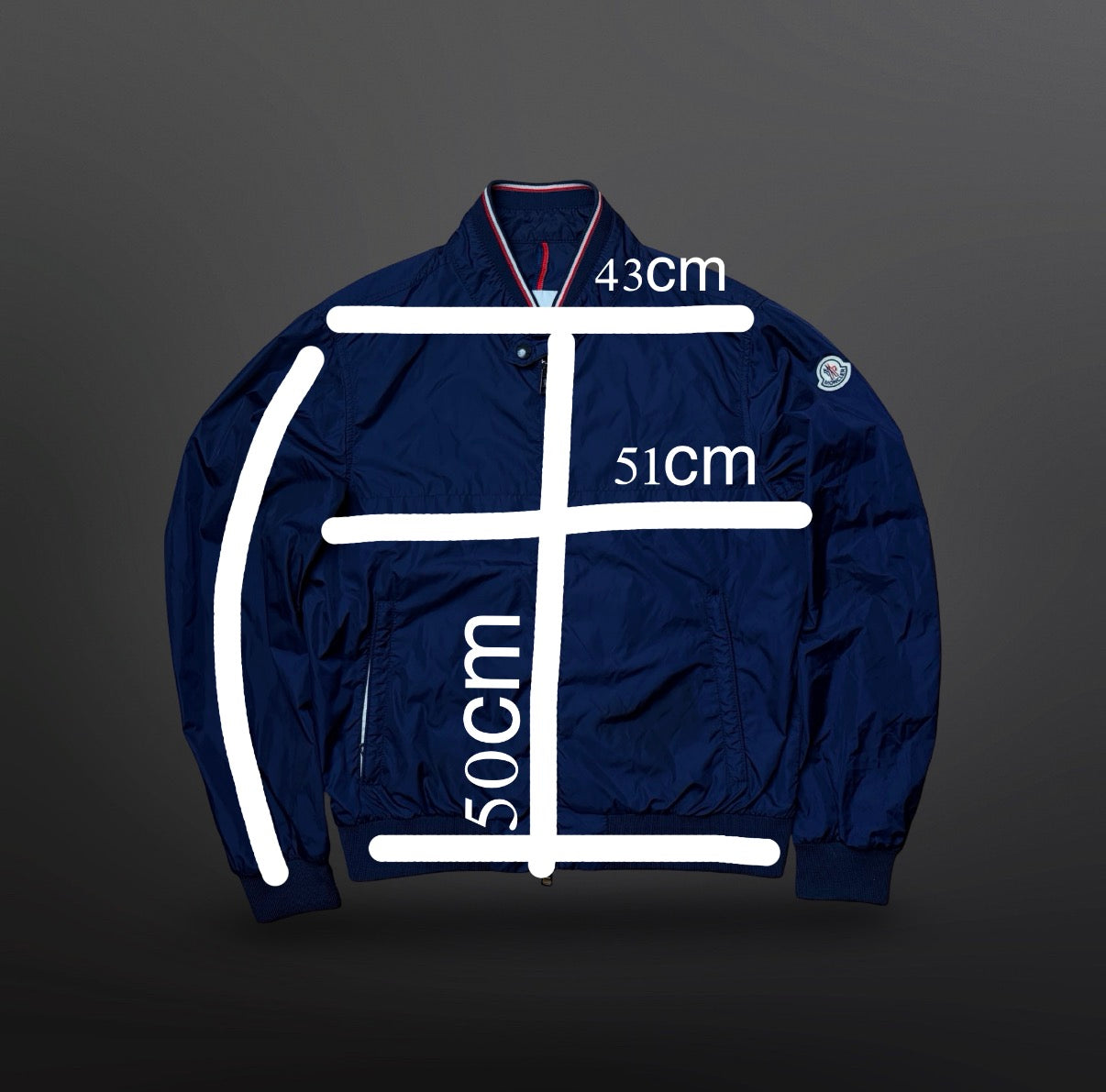 Moncler Vindjakke / Windbreaker – Navy (Str. 2 / fits S)