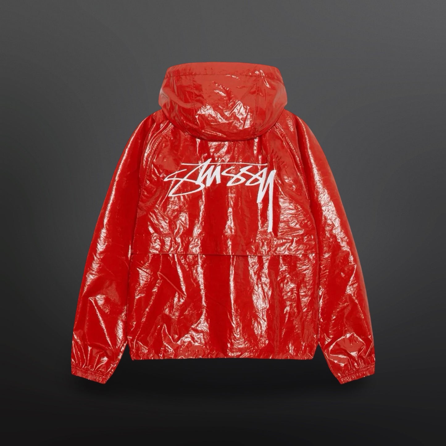 Stussy Beach Shell Coated Ripstop Jacket – Red S Small