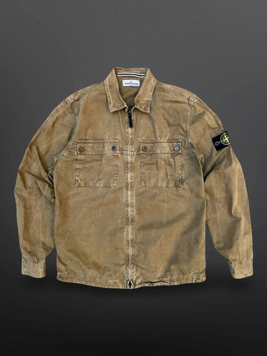 Stone Island Overshirt Skjorte Med Lynlås Brun Brown L Large 5915109KN