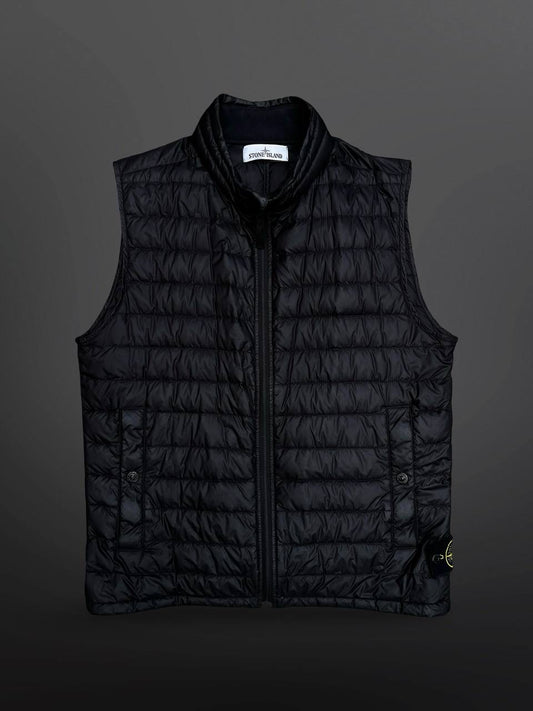 Stone Island Vest Micro Rip Stop 7 Sort Black M Medium Packable