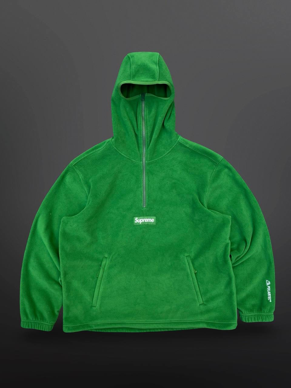 Supreme Box Logo Ninja Fleece Hoodie Polartec L Large Green Grøn