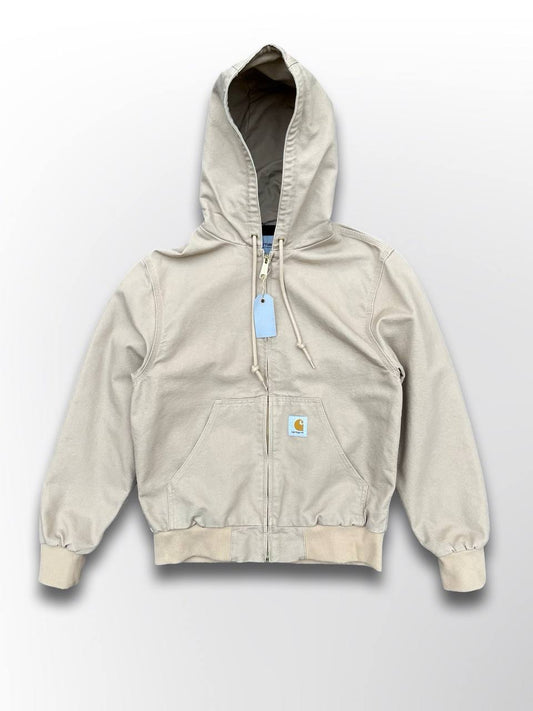 Brugt Carhartt Active Jacket Jakke USA Vintage Street Look i S Small Herre i Beige Sand Farve
