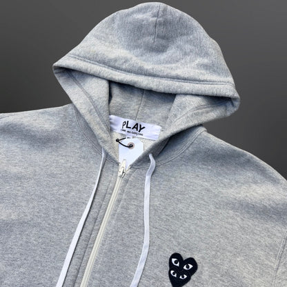 COMME des GARÇONS PLAY Zip Hoodie – Grey XL ( Fitter Large )