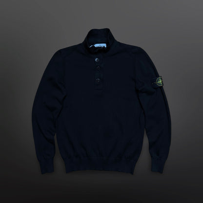 Stone Island Quarter Zip Sweater Sweatshirt Træje – Sort (S)