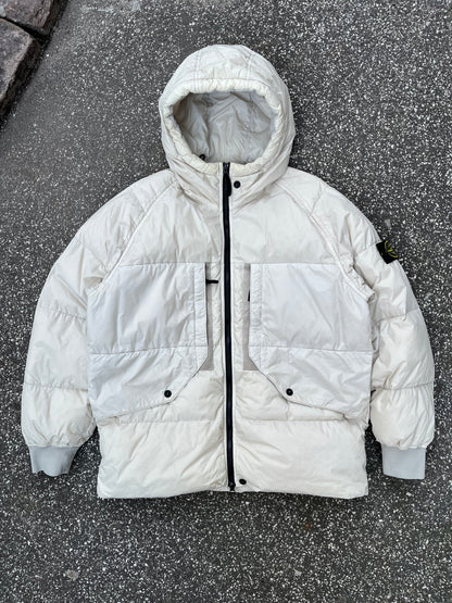 Stone Island Crinkle Reps NY Down Jacket Off White Str. Large
