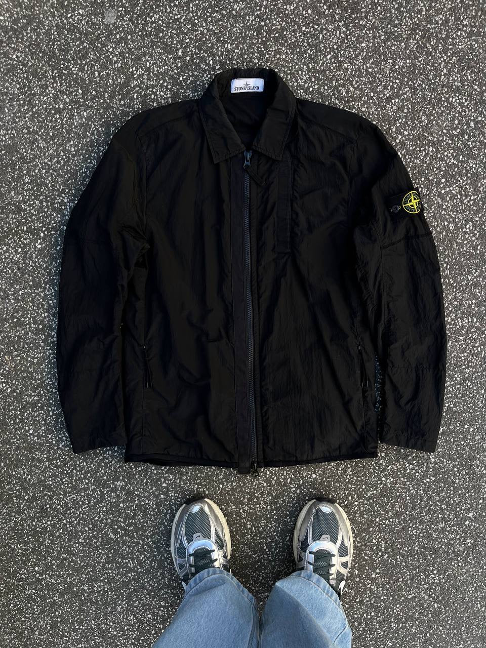 Stone Island Overshirt Sommerjakke i M Medium Sort