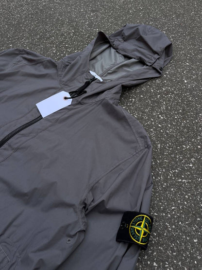 Stone Island Regnjakke Skin Touch Nylon Grå Grey M Medium Brugt Used
