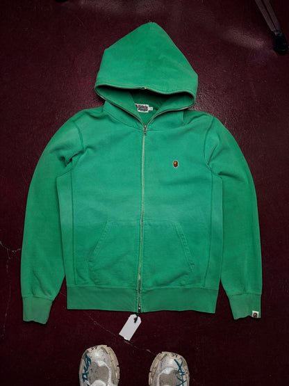 BAPE A Bathing Ape Full Zip Hoodie Grøn – Large (lille i størrelsen)