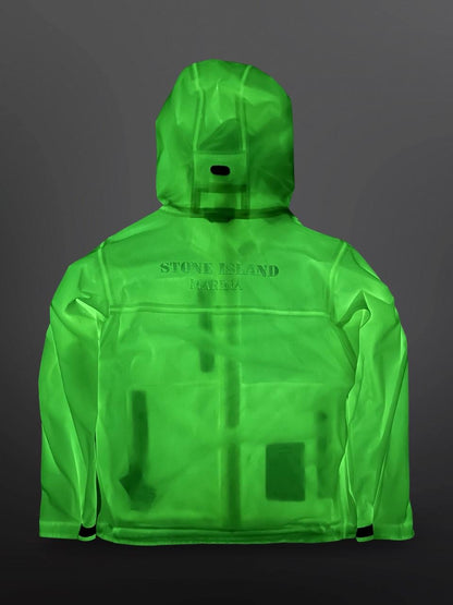 Stone Island Marina Night Glow Jacket Selvlysende Jakke i Hvid L Large 2013 Vintage