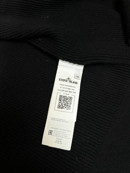 Brugt Used Cardigan Stone Island i Uld i M Medium Sort Black i God Stand