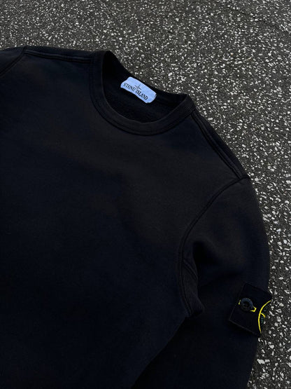 Stone Island Sweatshirt Crew Neck i Sort Small Brugt Used