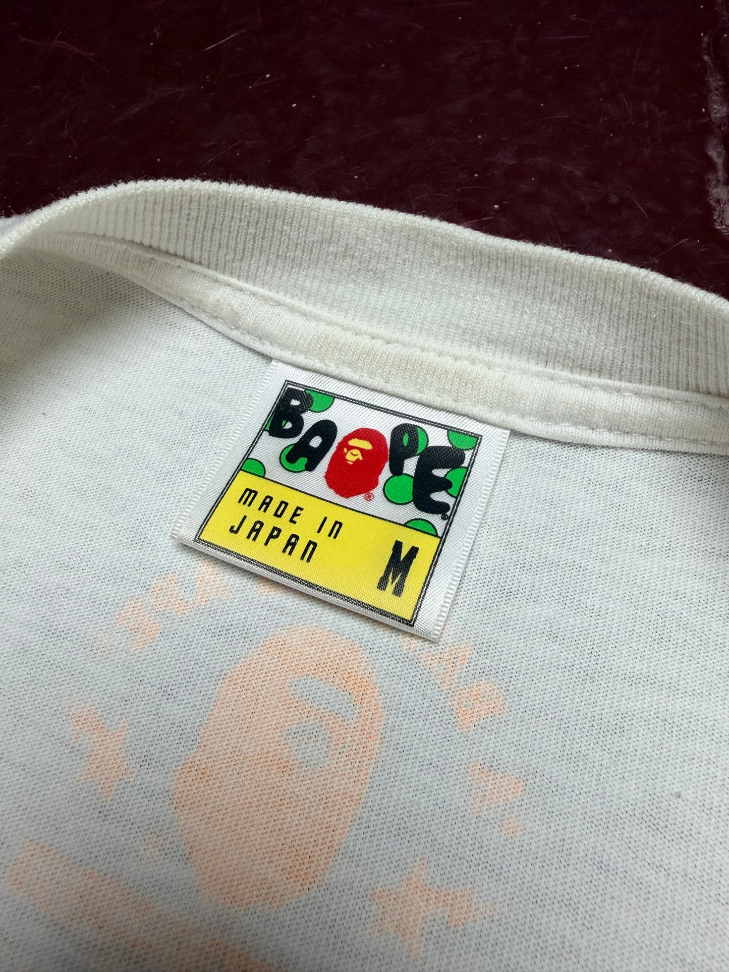 A Bathing Ape “Lukewarm Water 93” Tee – White / Orange – Size M