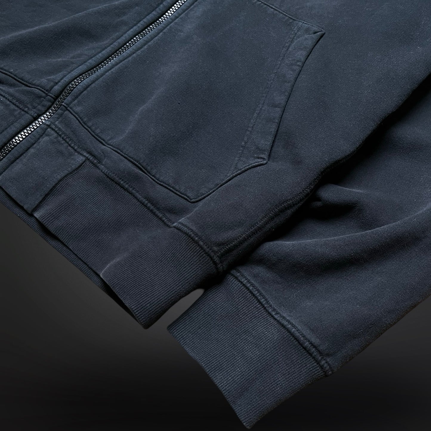 Stone Island Zip Up Hoodie Hættetrøje Sort M Medium