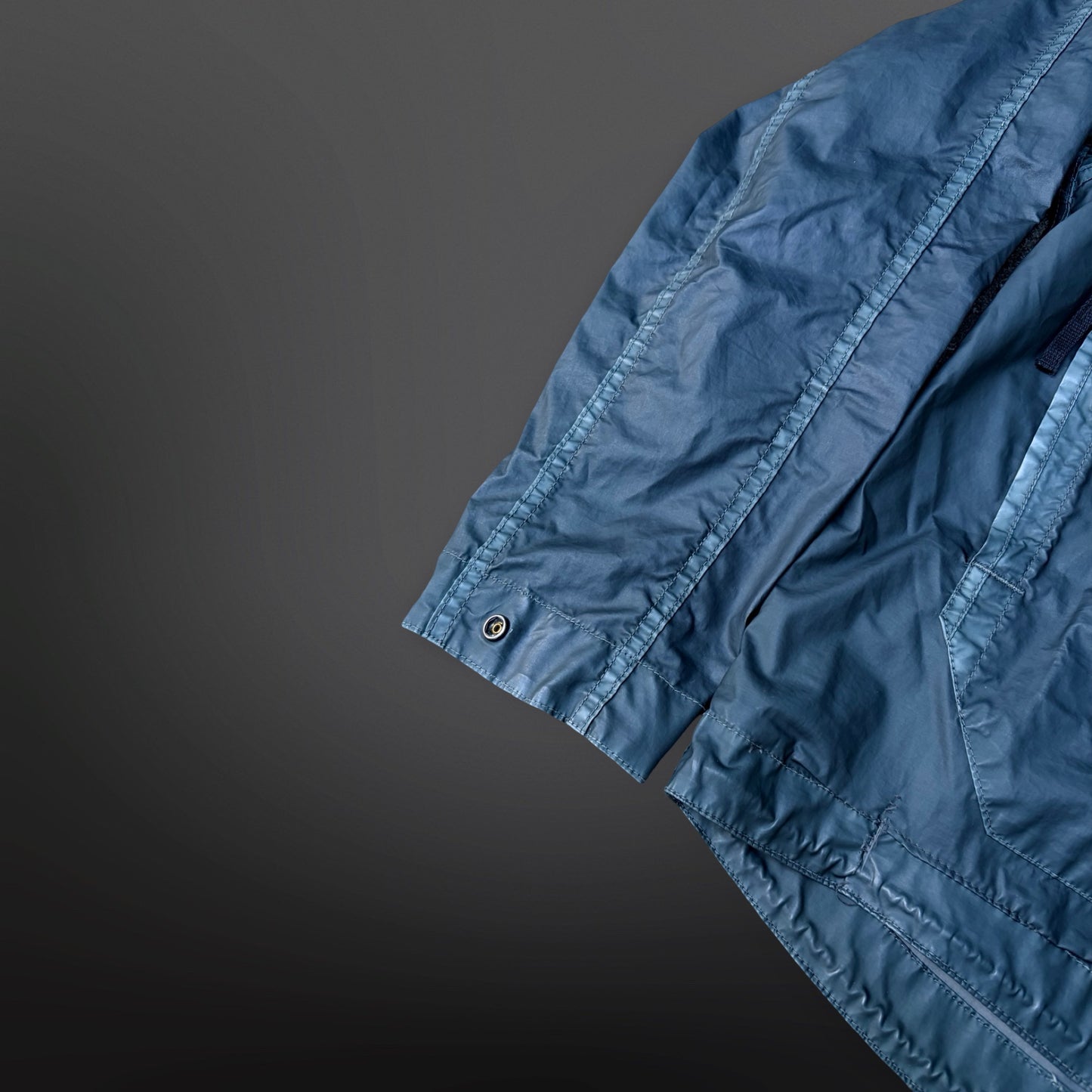 Stone Island Mussola Gommata Jakke – Small  Steel blue