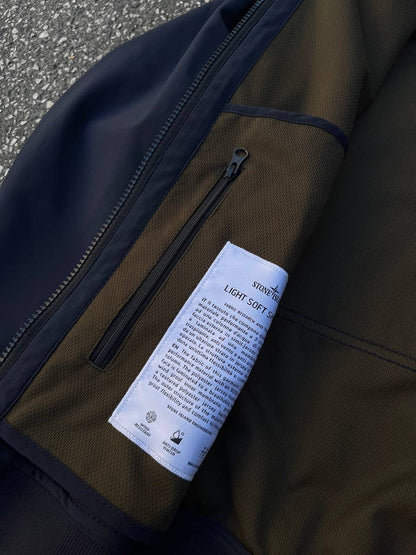 Stone Island Softshell R Jakke Navy Blå S Small Brugt Used
