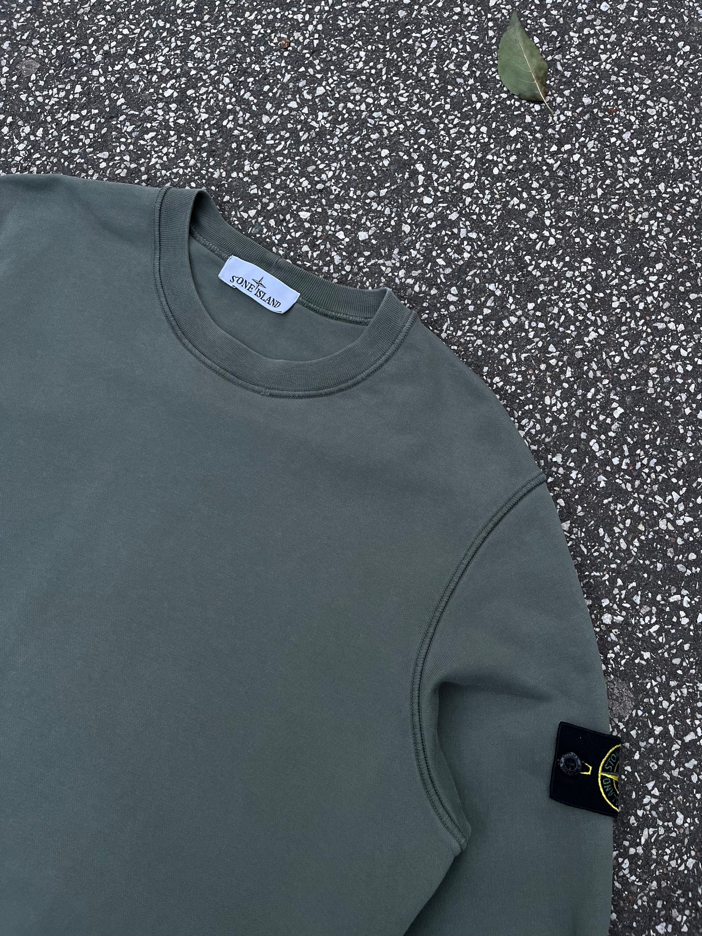 Stone Island Crewneck Sweatshirt Grågrøn Khaki, Str. L