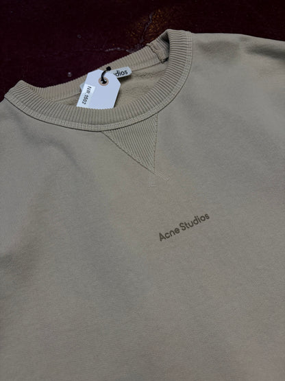 Acne Studios Logo Crewneck Sweatshirt – Beige / Sand – XS, fits L–XL