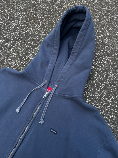 Supreme Small Box Zip Hoodie – Navy Medium