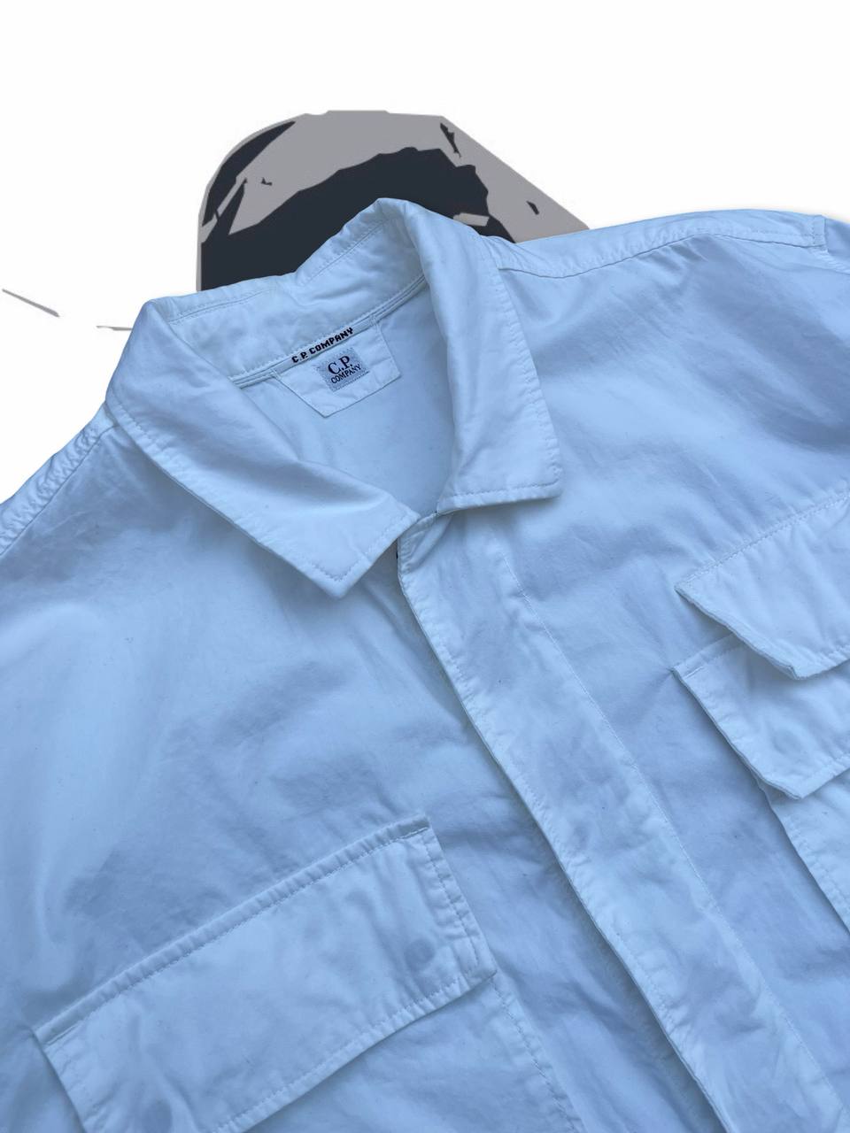 C.P.Company Overshirt Skjorte Brugt Used i Hvid White L large Herre Mænd i god stand