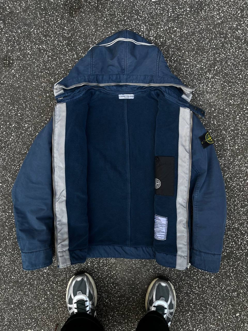 Stone Island Raso Gommato Jakke Med Fleece insulation 2010 Medium Blå
