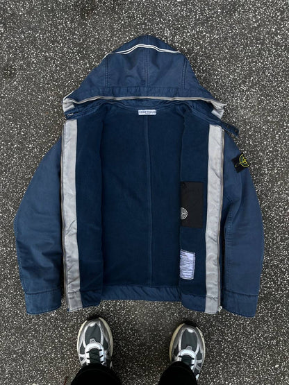 Stone Island Raso Gommato Jakke Med Fleece insulation 2010 Medium Blå