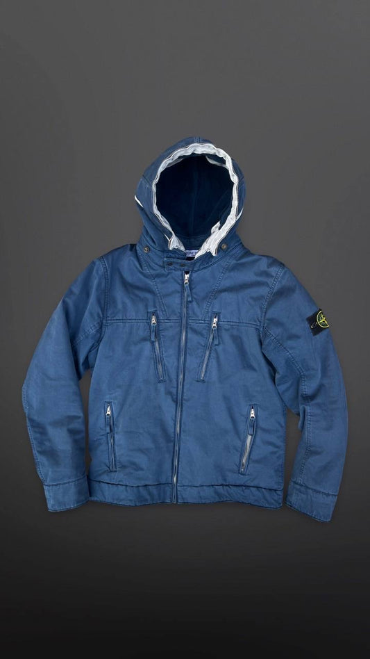 Stone Island Raso Gommato Jakke Med Fleece insulation 2010 Medium Blå