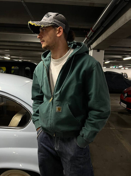 Vintage Carhartt Active /work jakke / jacket USA i grøn/mørkegrøn L large