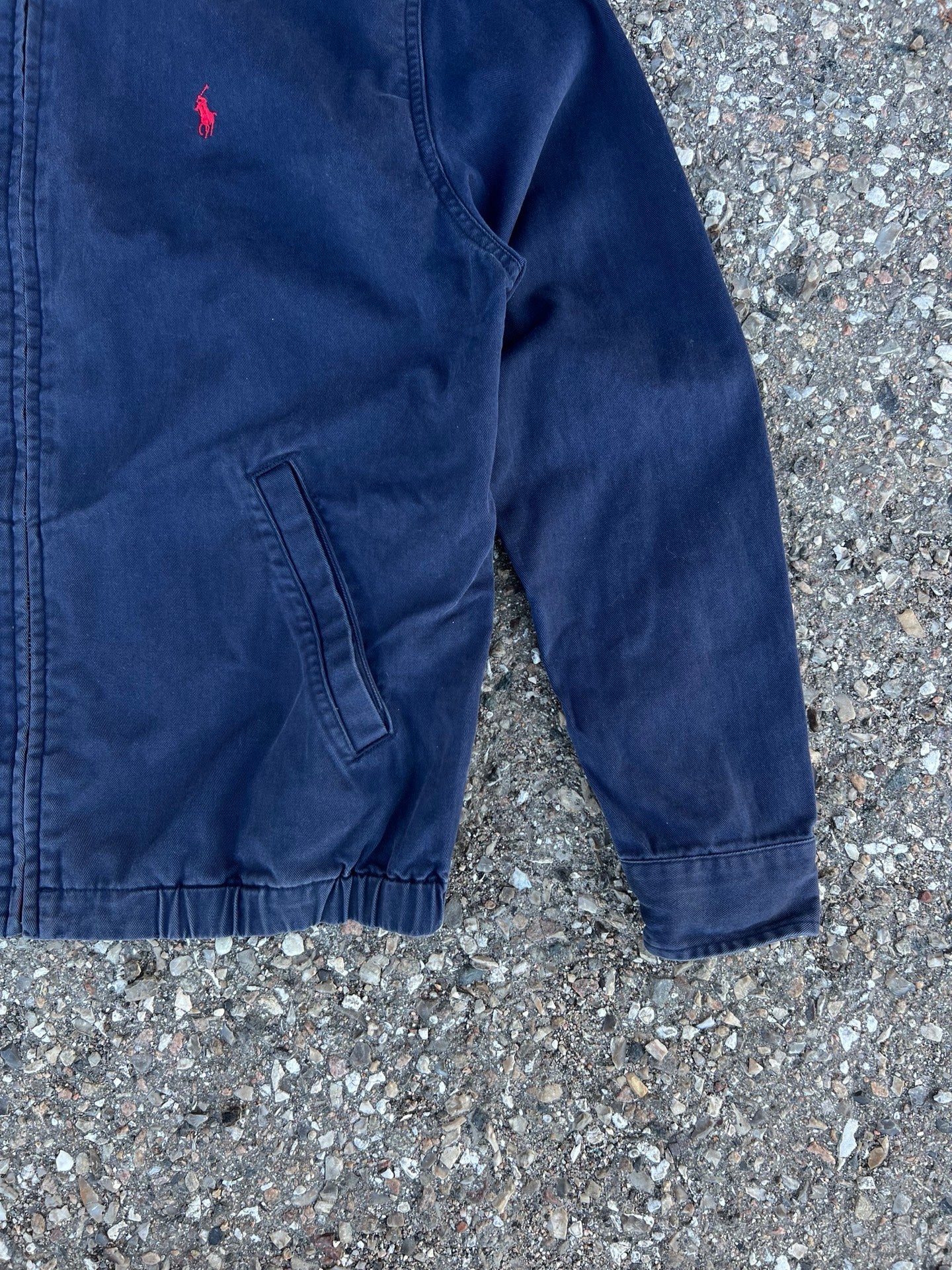 Vintage Polo Ralph Lauren Harrington jakke i mørkeblå marineblå S Small