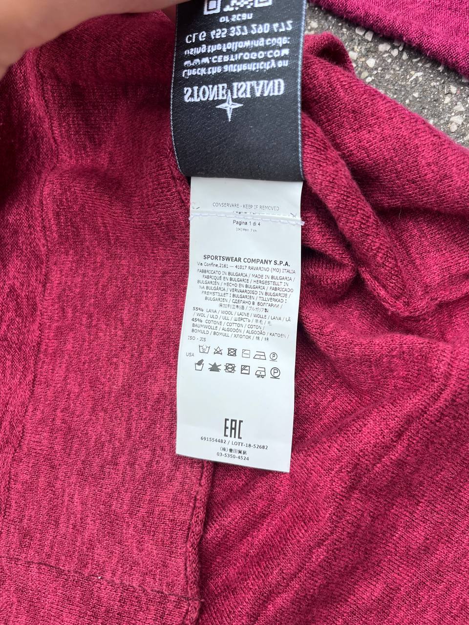 “Brugt uld Sweater Sweatshirt Stone Island i uld i XL i rød farve 691554482”