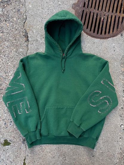 Supreme Frayed Hooded Sweatshirt Green – Medium