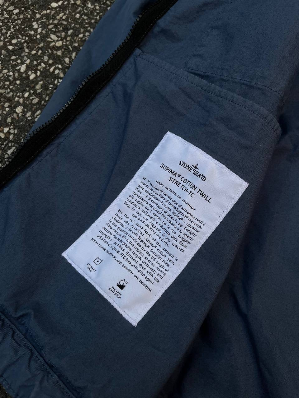 Stone Island Supima Cotton Twill Strech TC Efterårsjakke Windbreaker M Medium Navy Blå 801542610