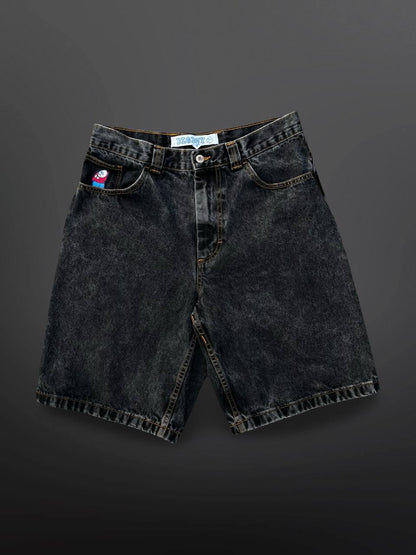 Polar Big Boy Denim Shorts M Medium Black Jeans Shorts