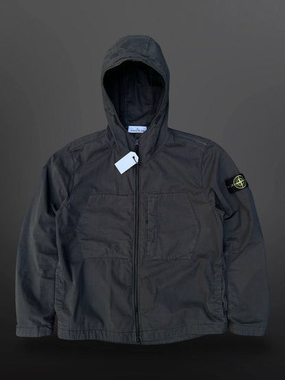 Stone Island Jakke Supima Cotton Twill Stretch TC L Large Grå Grey Jacket Brugt Used