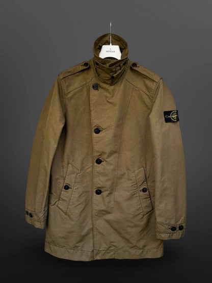Stone Island David TC Frakke Trench Coat i Khaki grøn Medium