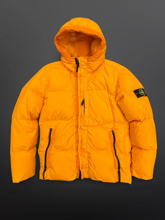 Stone Island Crinkle Down Jacket Orange, L Large