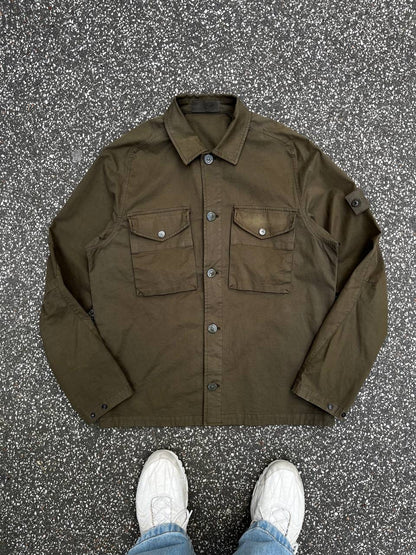 Stone Island Overshirt Ghost Military Khaki Grøn M Medium Brugt Used