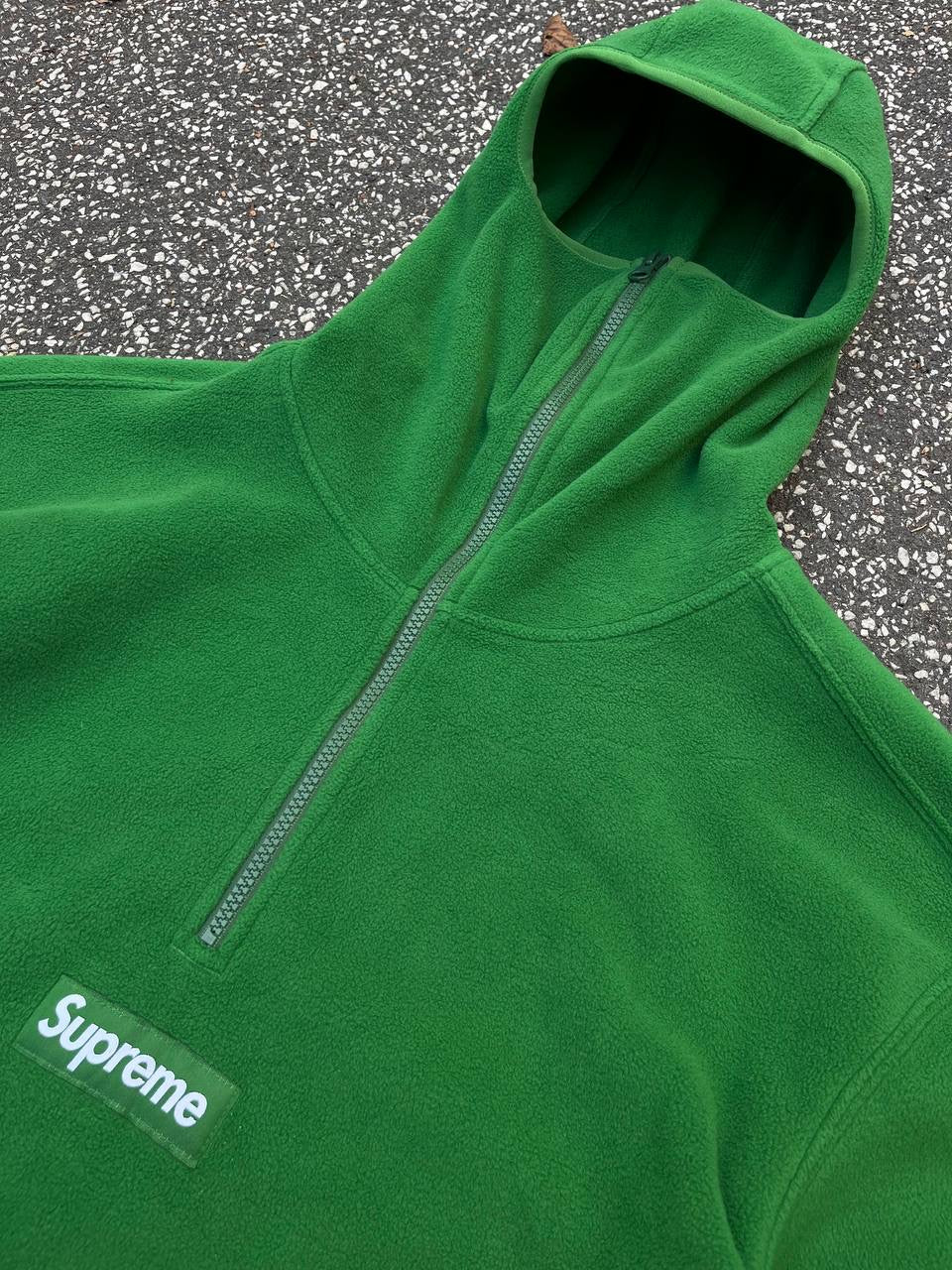 Supreme Box Logo Ninja Fleece Hoodie Polartec L Large Green Grøn