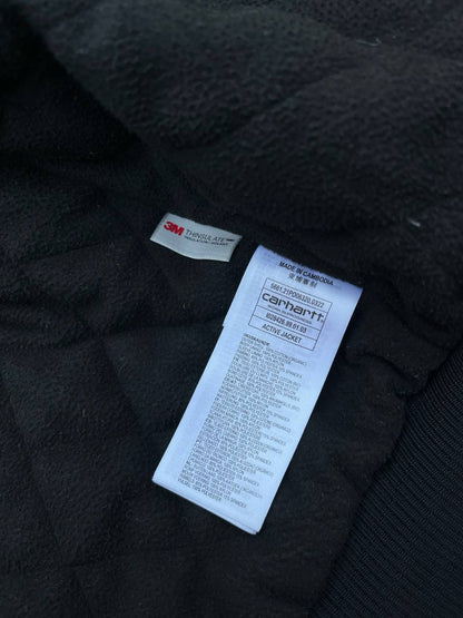 Brugt Carhartt Active Jacket Vinterjakke i sort farve med 3M fleece insulation L large Herre