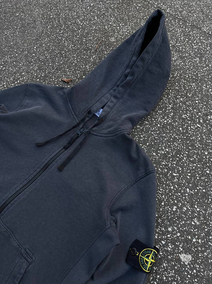 Stone Island Zip-Up Hoodie Hættetrøje Large i Grå Brugt Used