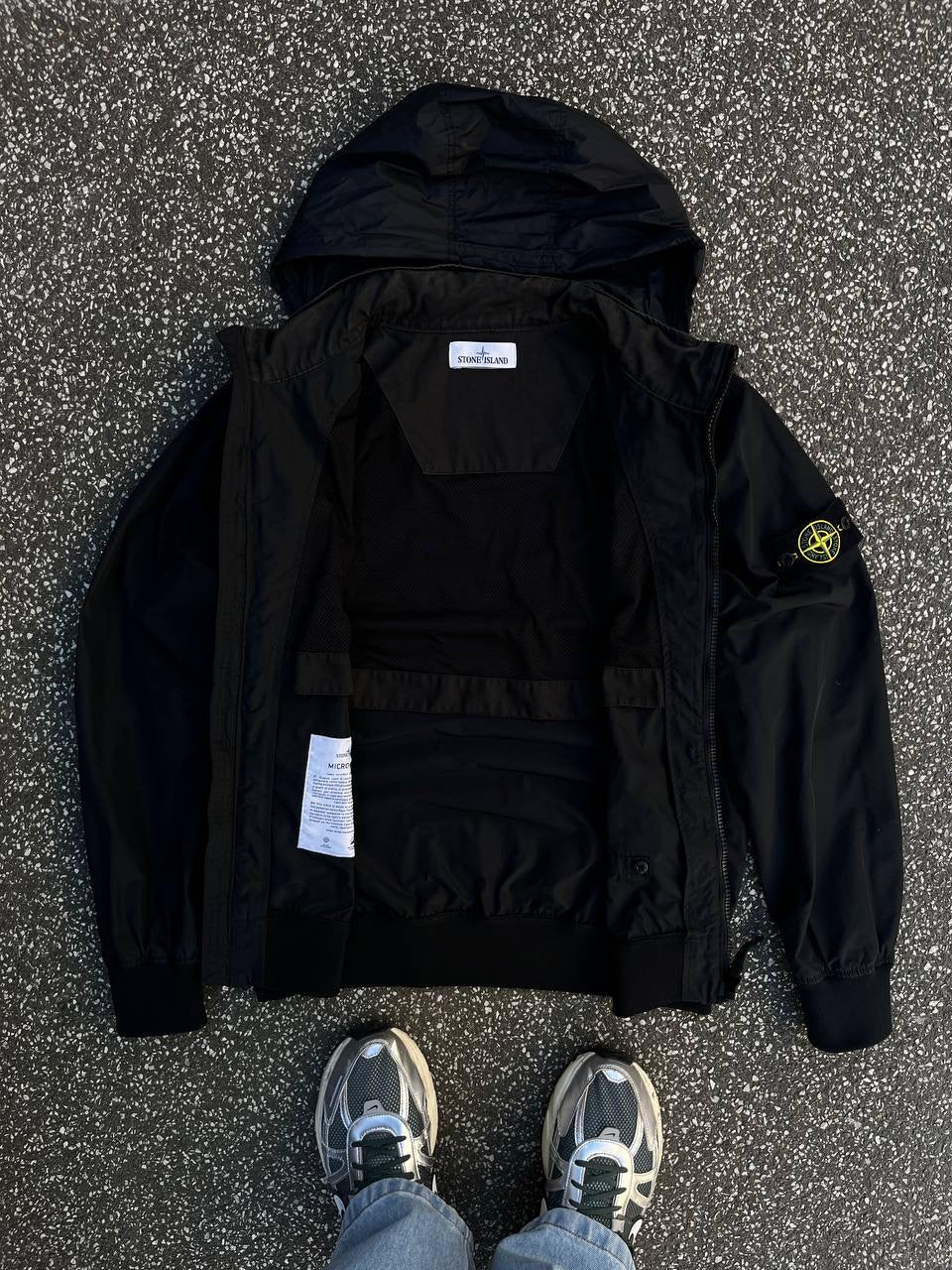 Stone Island Micro Reps Jakke Sommerjakke Vindjakke i Sort Large